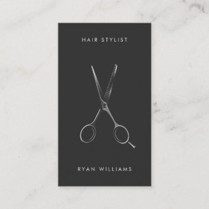 Modern salonsax med svart hårstylist visitkort