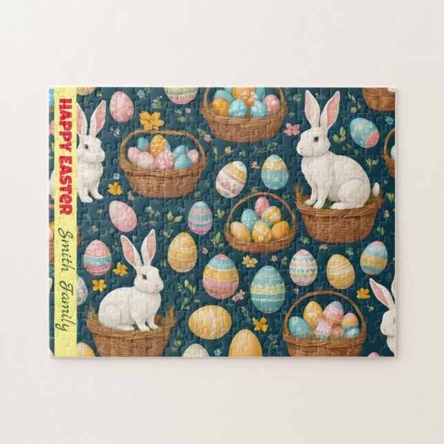 Modern samling i Lycklig Bunny Påsk Pussel (Horisontell)
