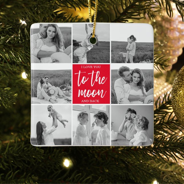 Modern samling par foto och till Måne-citatet Julgransprydnad Keramik (Skapare uppladdad)