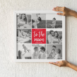 Modern samling par foto och till Måne-citatet Poster