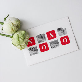 Modern samling par Photo & Red XOXO Helg Vykort
