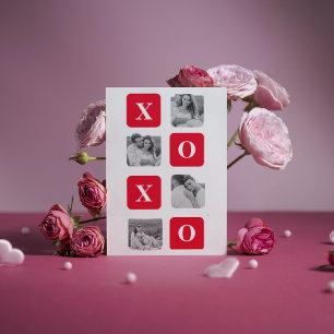 Modern samling par Photo & Red XOXO Julkort