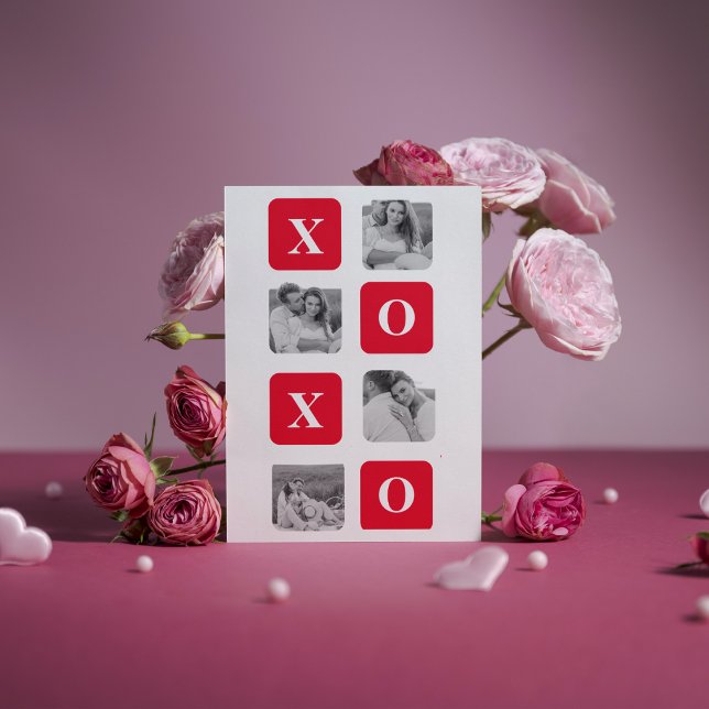 Modern samling par Photo & Red XOXO Julkort (Skapare uppladdad)