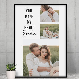 Modern samling par Photo & Romantic QuoteCollag Poster