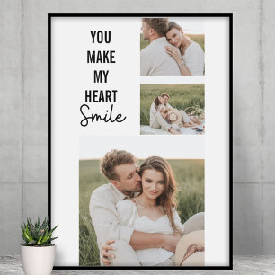 Modern samling par Photo & Romantic QuoteCollag Poster