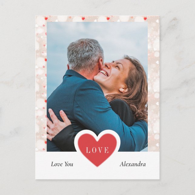 Modern samling par Photo & Valentines day Vykort (Framsida)
