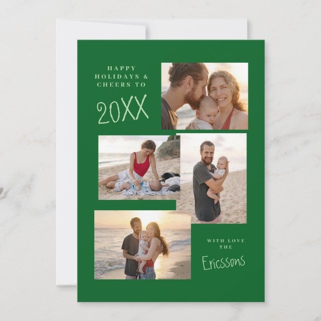 Modern samlingskort för flera foton julkort (Framsida)