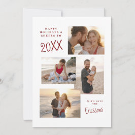 Modern samlingskort för flera foton julkort