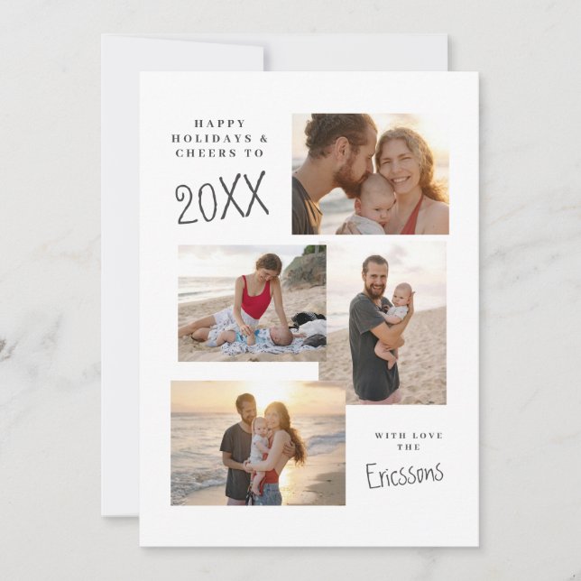 Modern samlingskort för flera foton julkort (Framsida)
