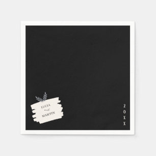Modern Sample Löv Distress Black Bröllop Pappersservett