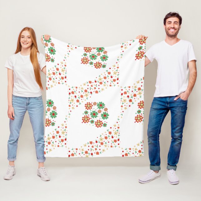 Modern samtida blommönster fleecefilt (På plats)