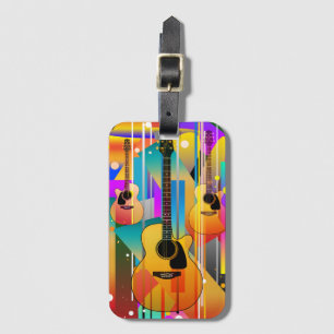 Modern Samtidig Geometrisk Gitarr Bagagebricka