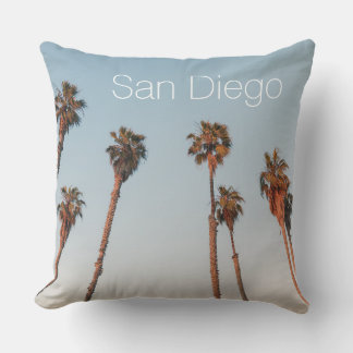 Modern San Diego Tall Handflatan Träd Blå himmel S Kudde
