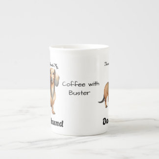 Modern Sandy Brown DACHSHUND Personalize Benporslin Mugg
