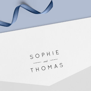 Modern Sans Serif och Serif Couple Namn Bröllop Självfärgande Stämpel