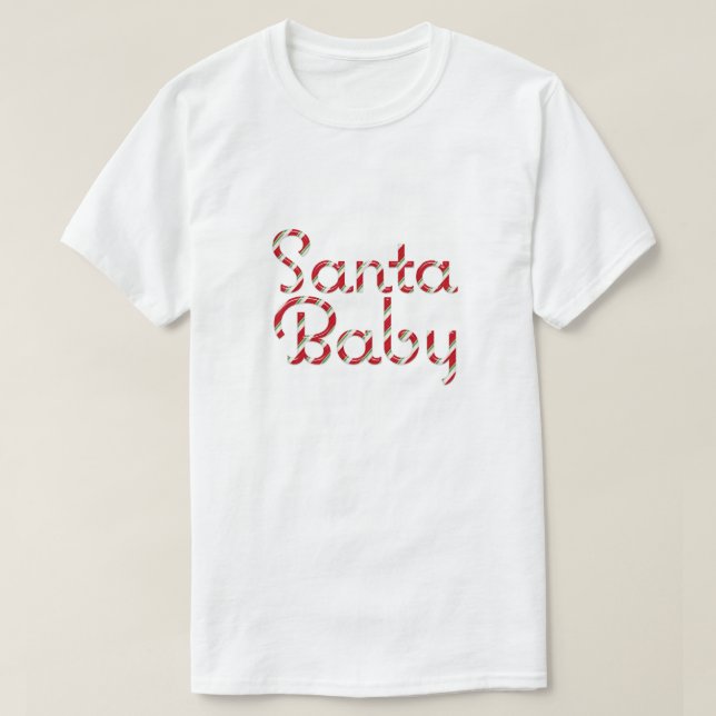 Modern Santa Baby Helgdag T-Shirt (Röd) (Design framsida)