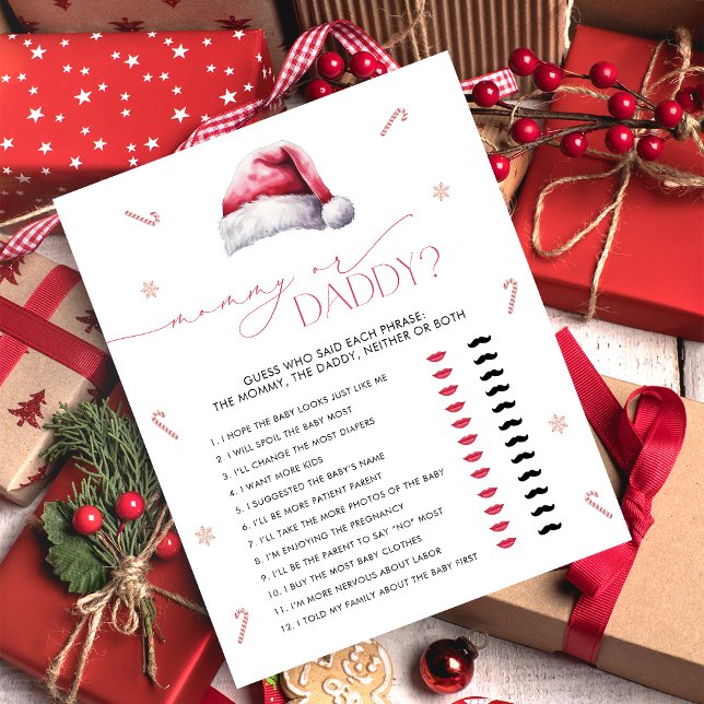 Modern Santa Baby Mamma eller Baby Shower Game (Skapare uppladdad)