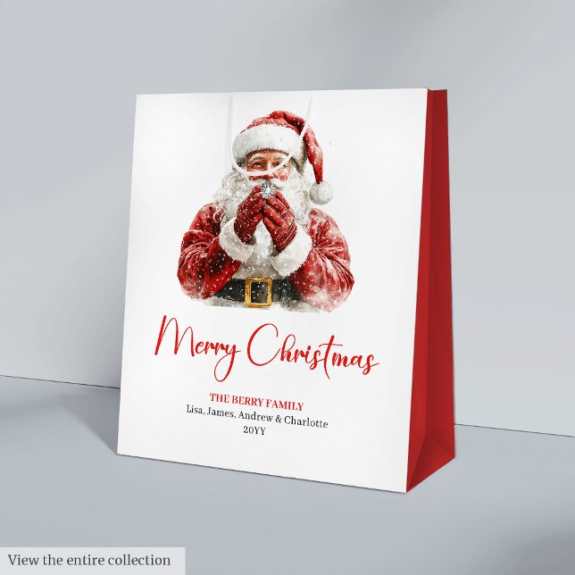 Modern Santa Claus Simple Script Font Gift Bag (Modern Santa Claus Simple Script Font Gift Bag)
