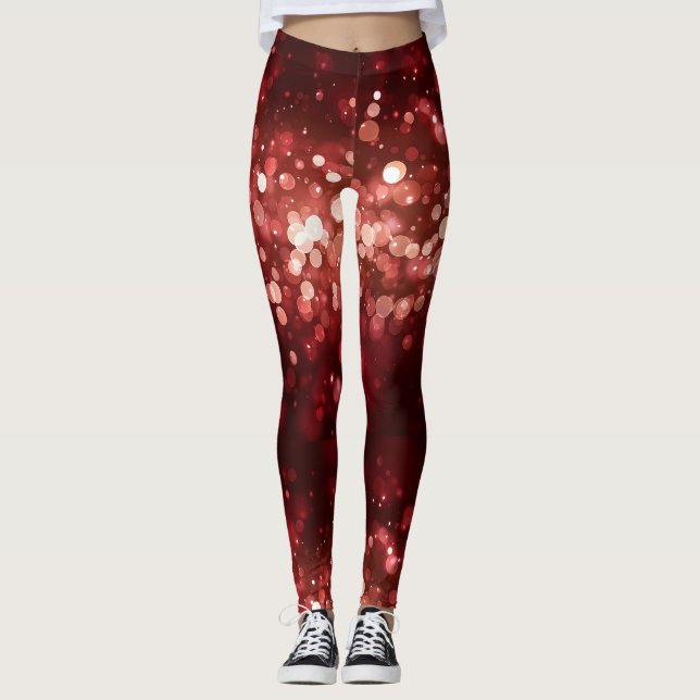 Modern Santa dräkt Rolig kul jul  Leggings (Framsida)
