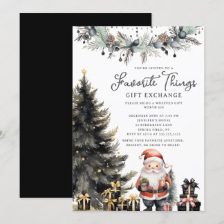 Modern Santa Favorite Things Invite Inbjudningar