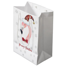 Modern Santa Flamingo Snowflake-jul