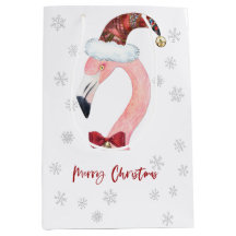 Modern Santa Flamingo Snowflake-jul