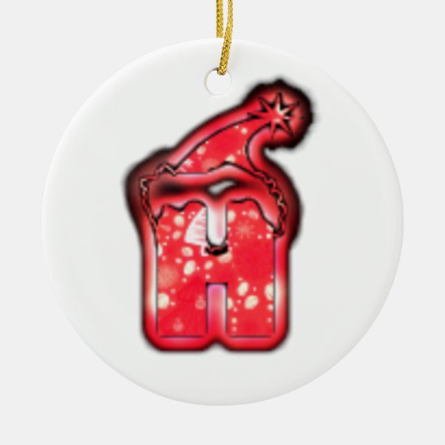 Modern Santa Hat-samling. Julgransprydnad Keramik (Framsidan)