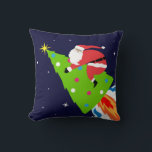 Modern Santa på Julgran Rocket Funny Space Kudde<br><div class="desc">Modern Santa On Julgran Rocket Funny Space Festive Helgdagar Dekorativ kudde Cushions har en rolig och festlig tomtebeläggning på en raketdriven Julgran. Perfekt för julens helgdag och gåvor till familj och vänner. Designad av ©2024 Evco Studio www.zazzle.com/store/evcostudio</div>
