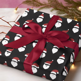 Modern Santa Silhouette Black-jul Presentpapper