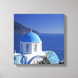 Modern Santorini Greece Stretched Kanvastryck