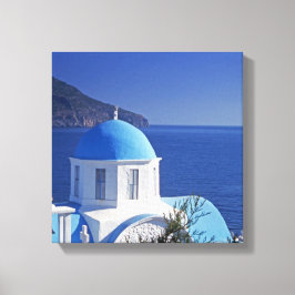 Modern Santorini Greece Stretched Kanvastryck