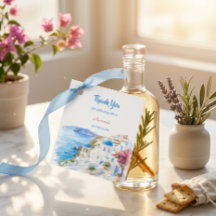 Modern Santorini Grekland Bröllopsdusch Tack