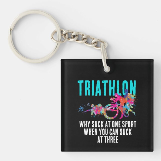Modern Sarksastisk Triathlon-citat med färgstänk (Framsidan)