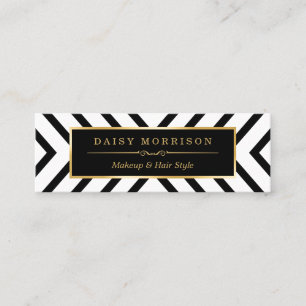 Modern Sassy Guld Black White Mönster Mini Visitkort