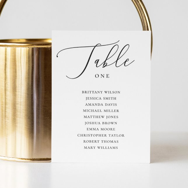 Modern sätesdiagram för svart och vitt skript i Br Inbjudningar (Skapare uppladdad)