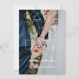 Modern Save Date Card Anpassningsbar-foto bröllop Inbjudningar