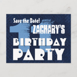 Modern Save the Date 11-års födelsedagsfest W02E Meddelande Vykort