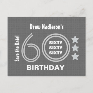 Modern Save the Date 60-årsfest A03 Meddelande Vykort