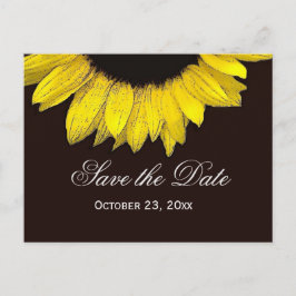 Modern Save the Date Gult Solros Meddelande Vykort