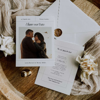 Modern "Save The Date"-inbjudan med foto Inbjudningar