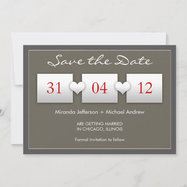 modern save the date-inbjudan spara datumet (Framsida)