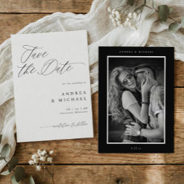 Modern "Save the Date"-kort Elegant Bröllop Spara Datumet