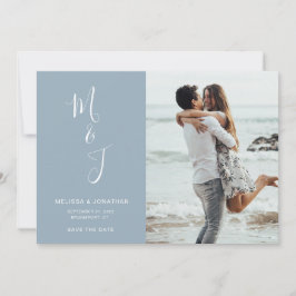 Modern Save The Date Puderblå Spara Datumet