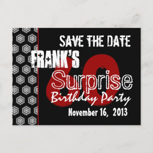 Modern Save the Date Surprise 60 Party W1942 Meddelande Vykort