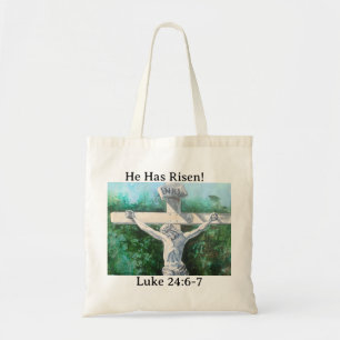 Modern Savior/ Luke 24:6-7 Original Art Tote Bag Tygkasse