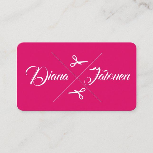 Modern sax Hair Stylist Bakon Rosa Visitkort (Framsida)