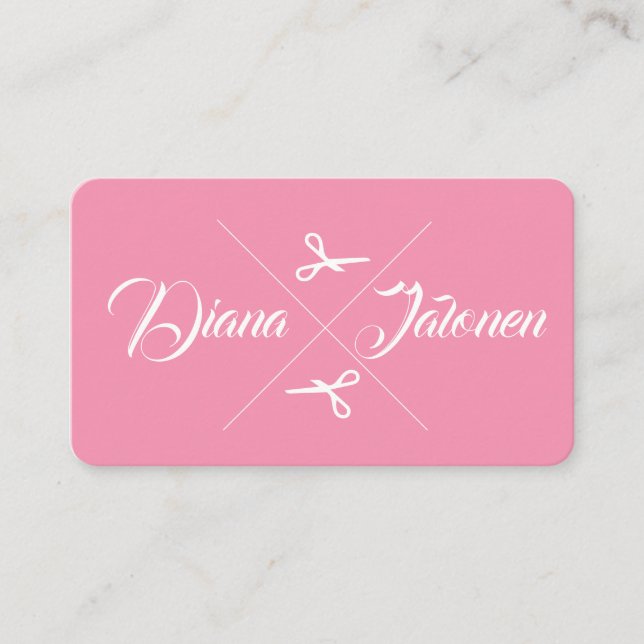 Modern sax Hair Stylist Grapefruit Rosa Visitkort (Framsida)