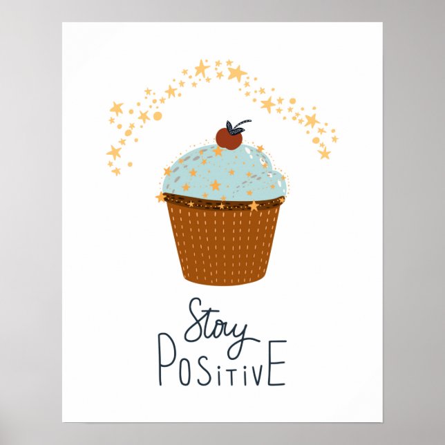 Modern scandi cupcake positiv barnkammare poster (Framsidan)