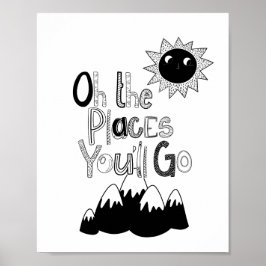 Modern Scandi de platser du ska gå Barnkammare Poster