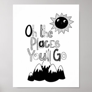 Modern Scandi de platser du ska gå Barnkammare Poster